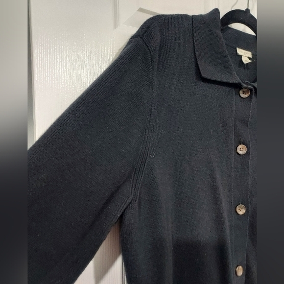 Talbots Black Front Button Down Cardigan with Collar in Size XL - Picture 5 of 12
